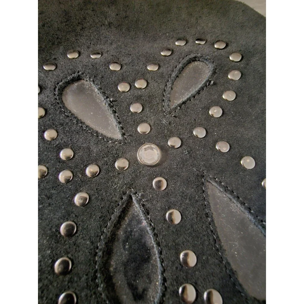 Colin Stuart Studded Black Suede Knee High Boots, women's size 8M